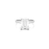 14K Gold 3.00 Carat Lab Grown Emerald Diamond Under Halo Solitaire Engagement Ring