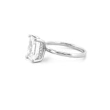 14K Gold 3.00 Carat Lab Grown Emerald Diamond Under Halo Solitaire Engagement Ring