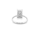 14K Gold 3.00 Carat Lab Grown Emerald Diamond Under Halo Solitaire Engagement Ring