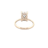 14K Gold 3.00 Carat Lab Grown Emerald Diamond Under Halo Solitaire Engagement Ring