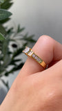 14K Gold Princess Pave Center Diamond Invisible Set Basket Engagement Ring
