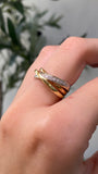 14K Tri Color Crossover Diamond X Band