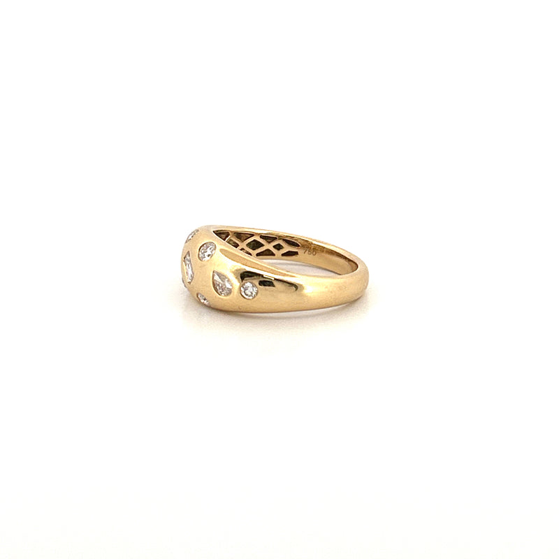 14K Gold Fancy Shape Diamond Dome Ring
