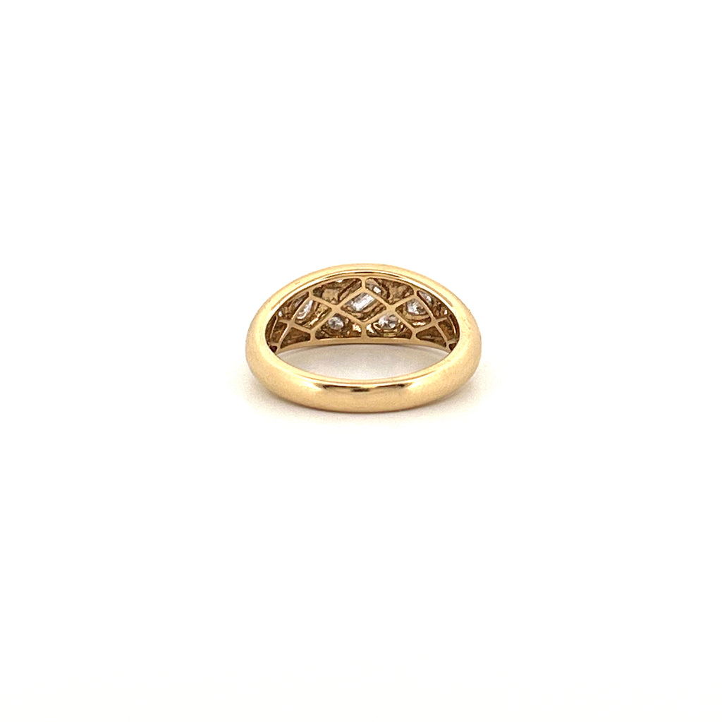 14K Gold Fancy Shape Diamond Dome Ring