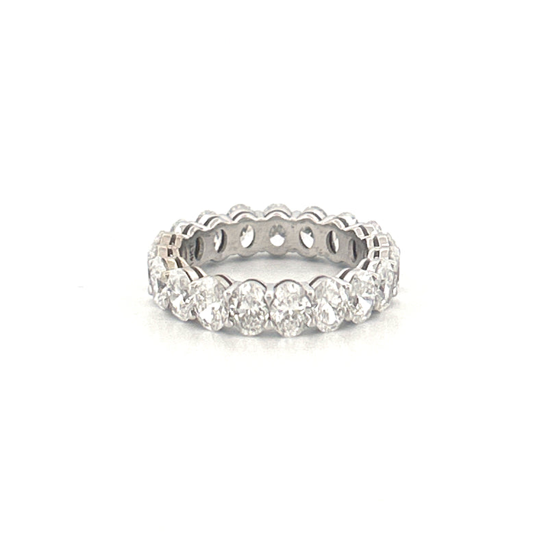 14K Gold Lab Grown 4.00 Carat Oval Diamond Eternity Band