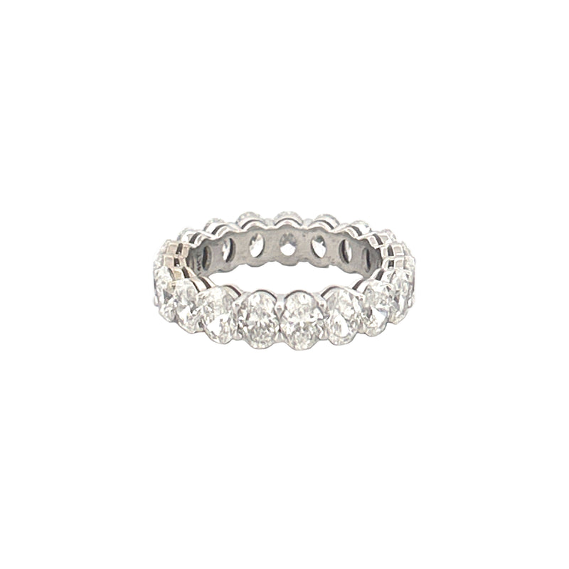 14K Gold Lab Grown 4.00 Carat Oval Diamond Eternity Band