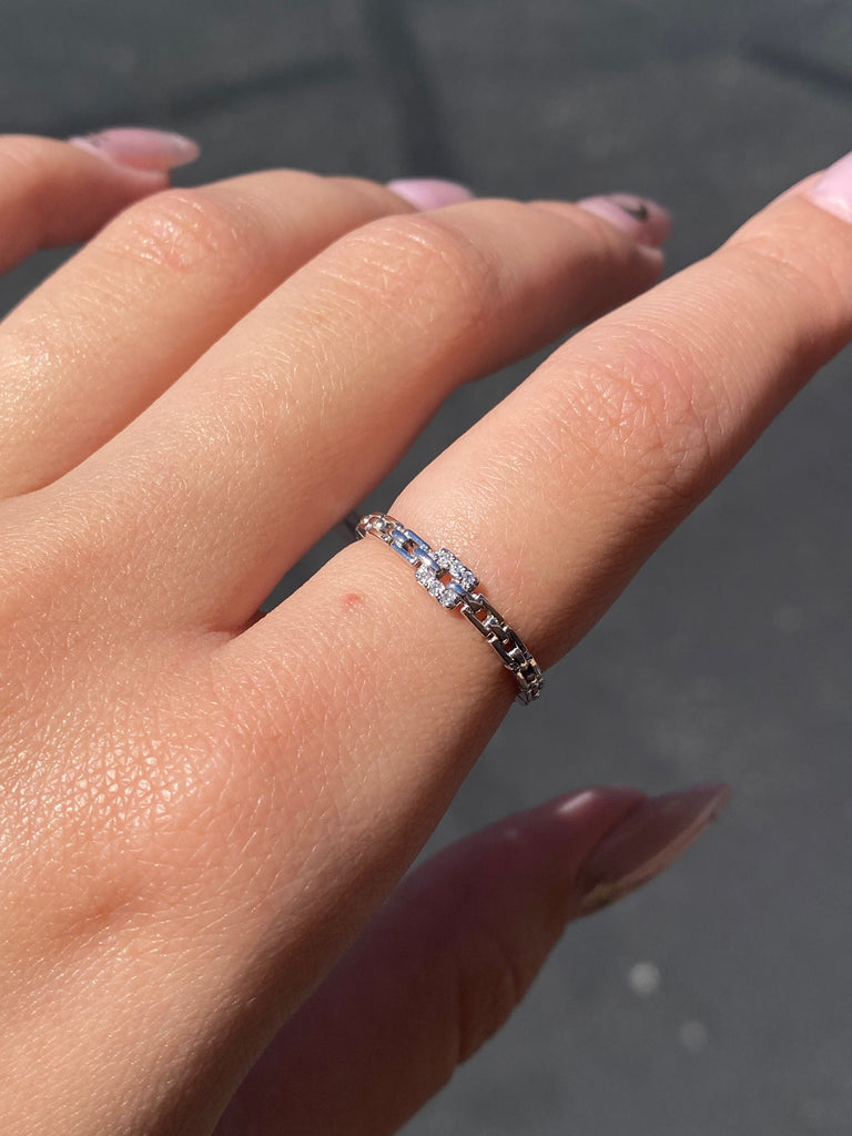 14K Gold Chain Fashion Band with Diamonds