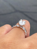 14K Gold 3.50 Carat Lab Grown Oval Diamond Solitaire Under Halo Engagement Marquise Set
