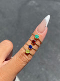 14K Gold Birth Stone Round Bezel Ring