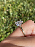 14K Gold 3.00 Carat Emerald Cut Lab Grown Diamond Solitaire Engagement Ring