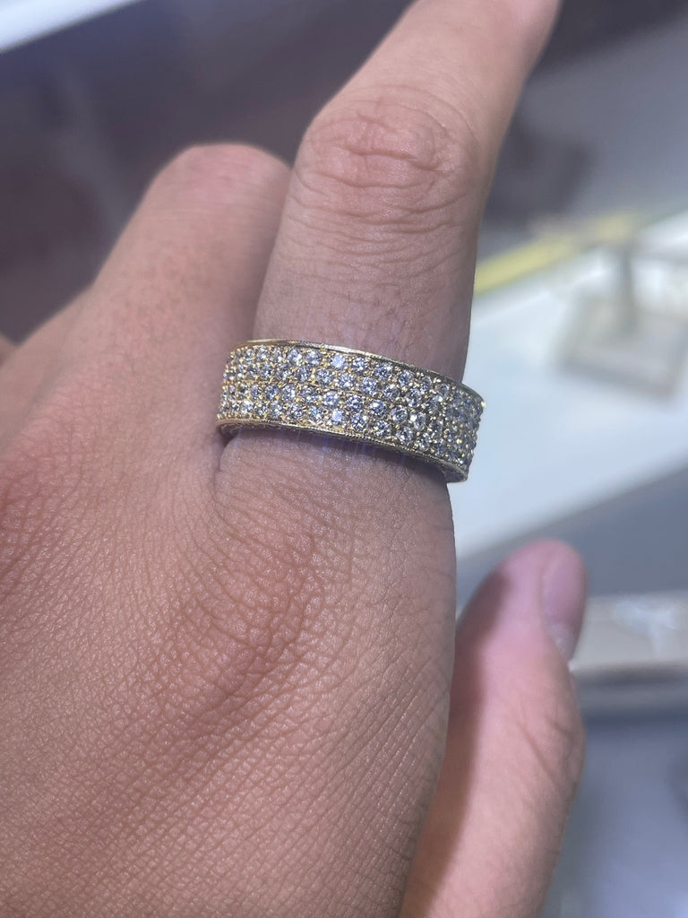 14K Gold Mens Pavé Band