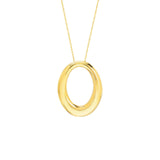14K Gold Tapered Oval Pendant Necklace