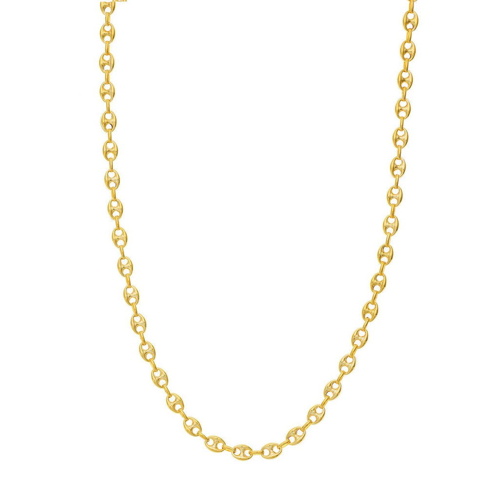 14K Gold 6.7MM Puff Mariner Chain
