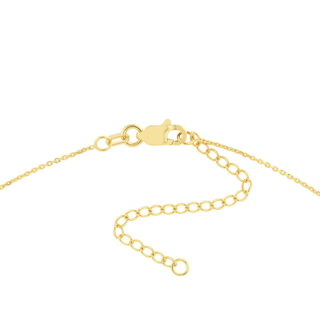 14K Gold Sideways Diamond Cross Pendant Necklace