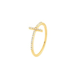 14K Gold Diamond Cross Ring