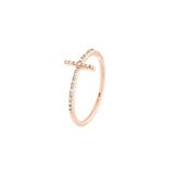 14K Gold Diamond Cross Ring