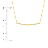 14K Gold Prong Set Curved Diamond Bar Pendant Necklace