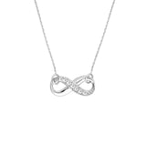 14K Gold Diamond Row Infinity Pendant Necklace
