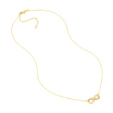 14K Gold Diamond Row Infinity Pendant Necklace