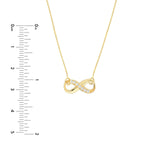 14K Gold Diamond Row Infinity Pendant Necklace