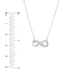 14K Gold Diamond Row Infinity Pendant Necklace