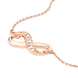 14K Gold Diamond Row Infinity Pendant Necklace