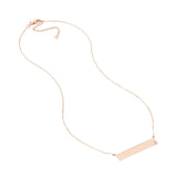 14K Gold Bar Pendant Necklace with Inset Diamond Bezel