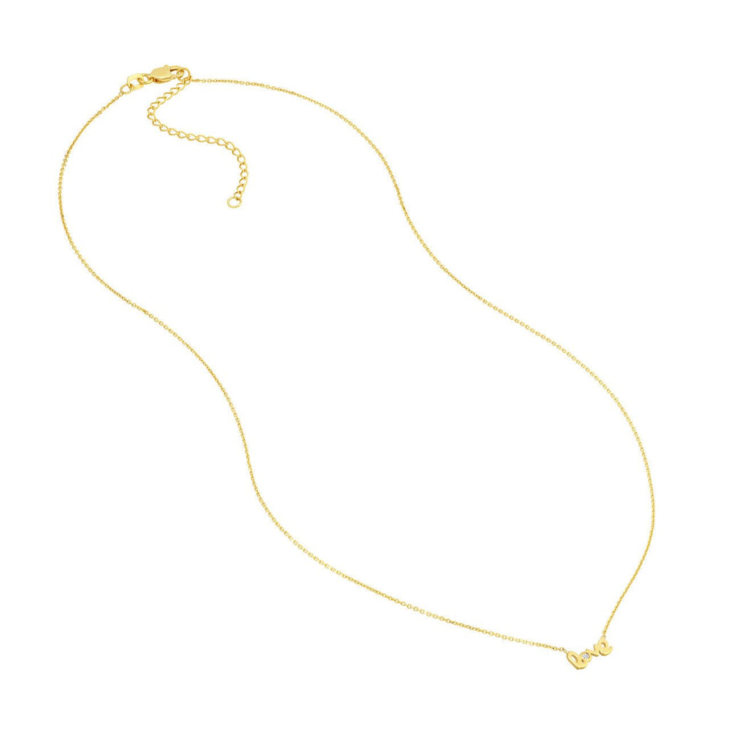 14K Gold Mini Diamond Love Pendant Necklace