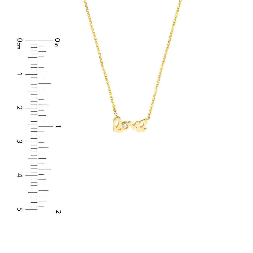 14K Gold Mini Diamond Love Pendant Necklace