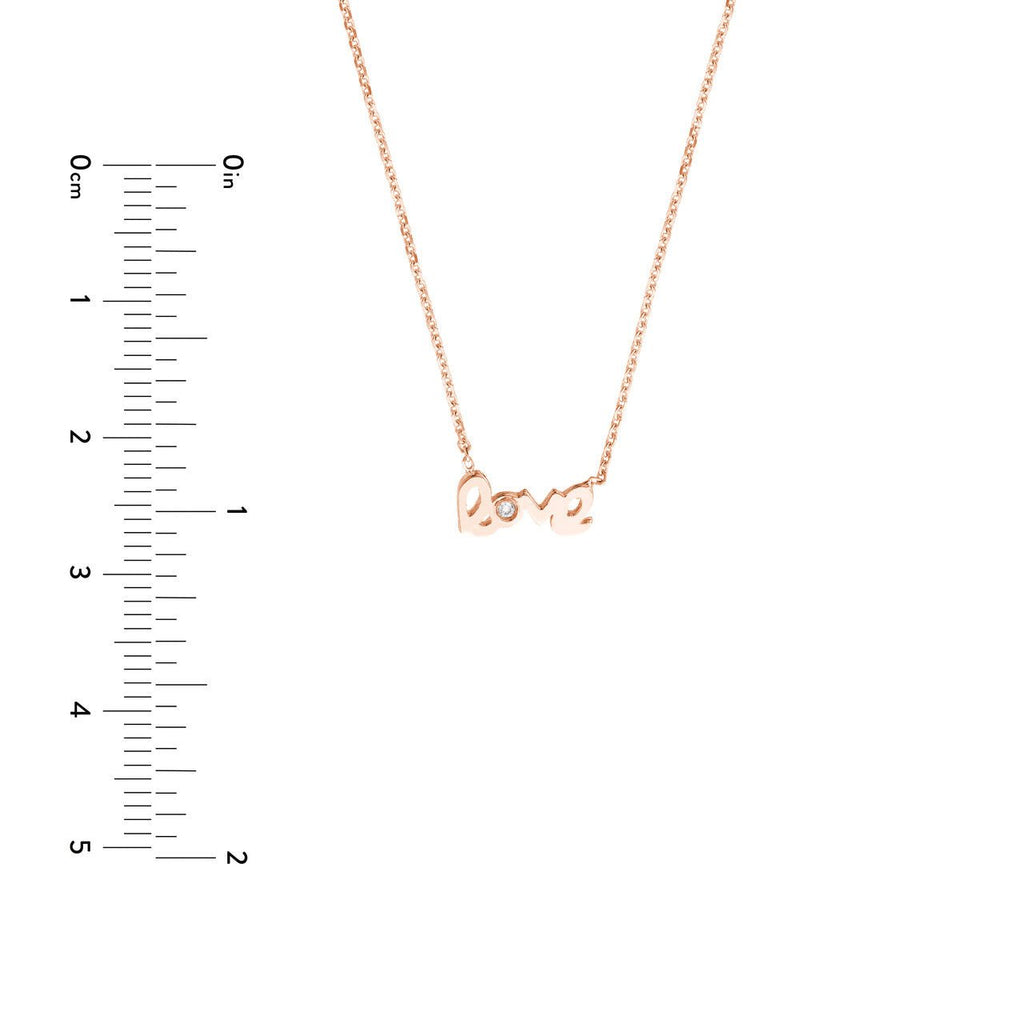 14K Gold Mini Diamond Love Pendant Necklace