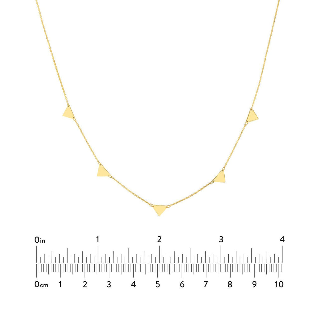 14K Gold Spaced Triangle Necklace