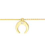 14K Gold Crescent Drop Diamond Choker