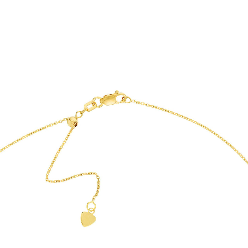 14K Gold Crescent Drop Diamond Choker