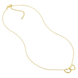 14K Gold Linked Open Diamond Heart Pendant Necklace