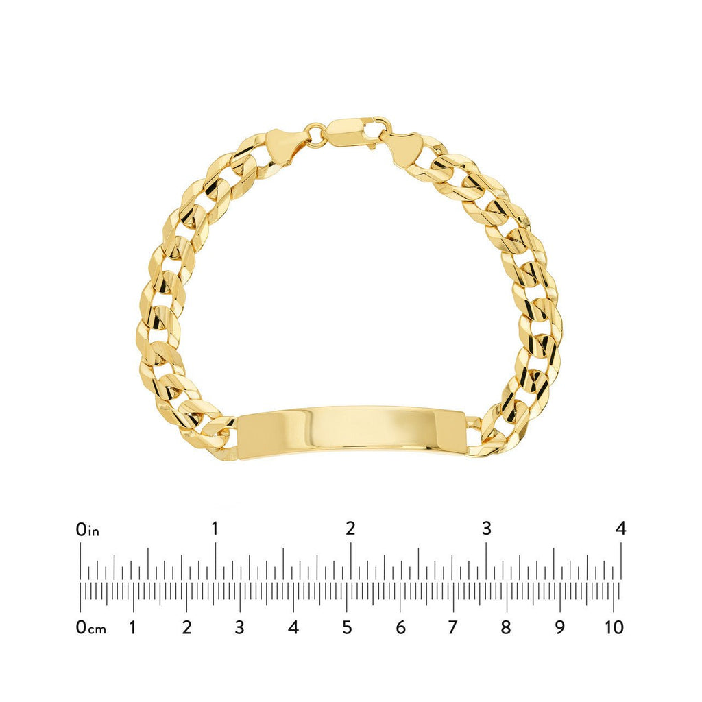 14K Gold 8.5MM Initial ID Cuban Chain Bracelet