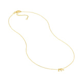 14K Gold Trio Teardrop Bezel and Bead Station Necklace