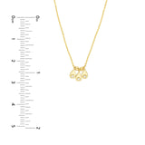 14K Gold Trio Teardrop Bezel and Bead Station Necklace
