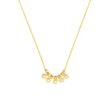 14K Gold Mini Diamond Bezel and Bead Pendant