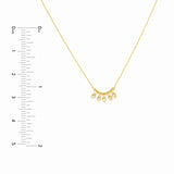 14K Gold Marquise Drop and Bead Station Necklace
