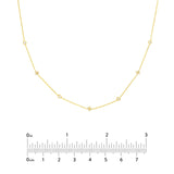 14K Gold Diamond Bezel and Diamond Cluster Station Necklace