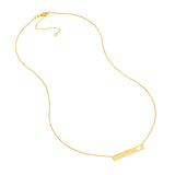 14K Gold Bar Pendant Necklace with Heart Cutout