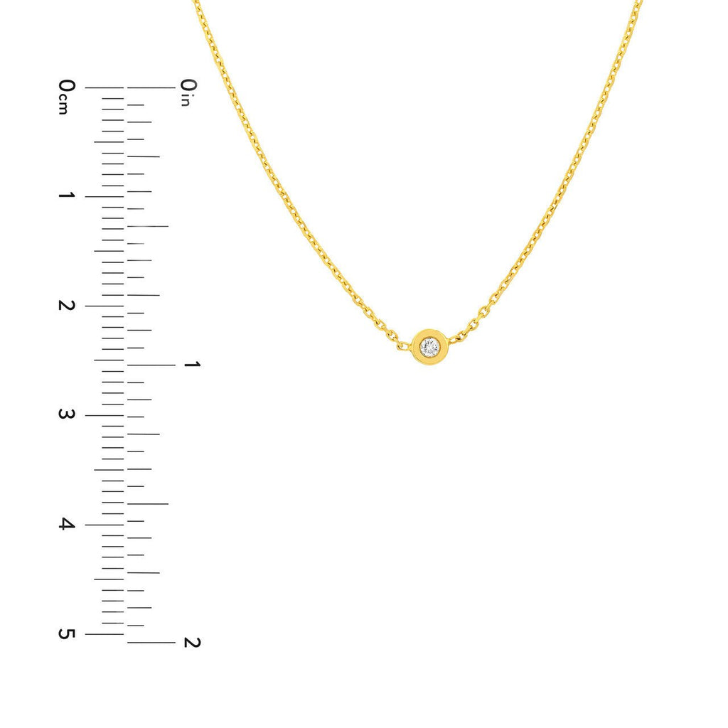 14K Gold Solo Diamond Bezel Choker