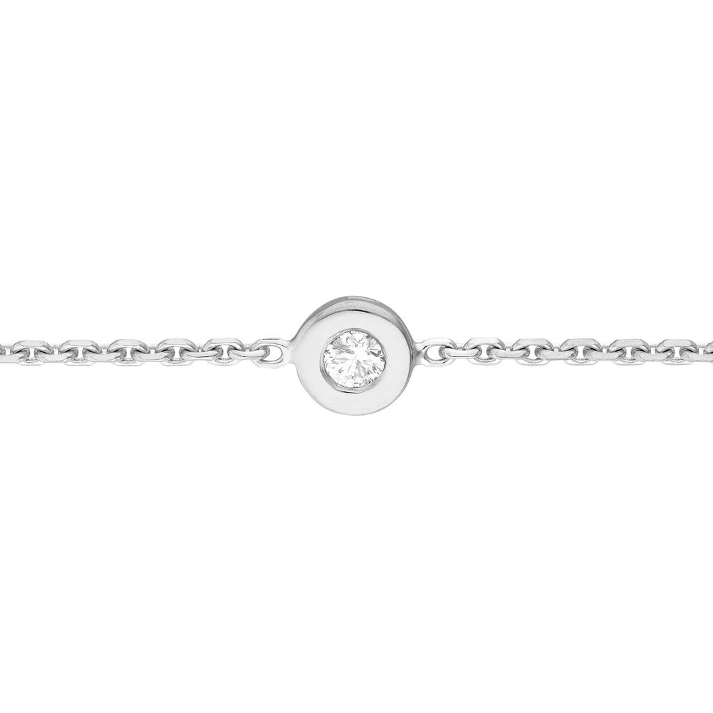14K Gold Solo Diamond Bezel Choker