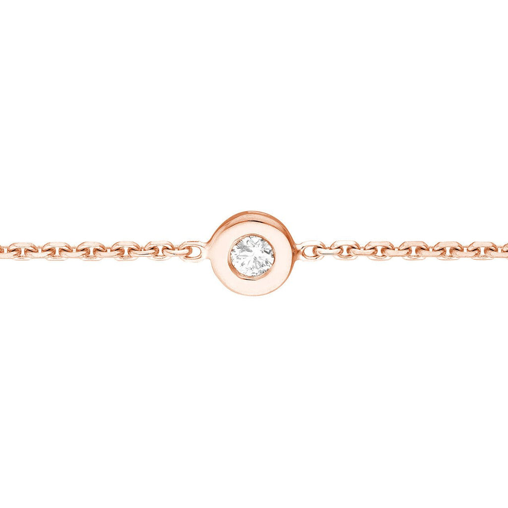14K Gold Solo Diamond Bezel Choker