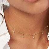 14K Gold Diamond by the Yard Drop Choker