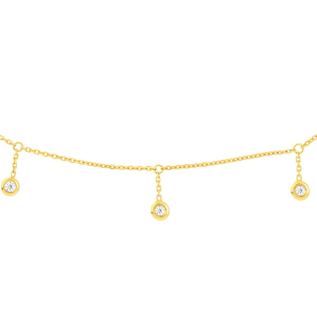 14K Gold Diamond by the Yard Drop Choker