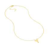 14K Gold Personalized Heart Diamond Drop Pendant Necklace