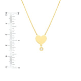 14K Gold Personalized Heart Diamond Drop Pendant Necklace