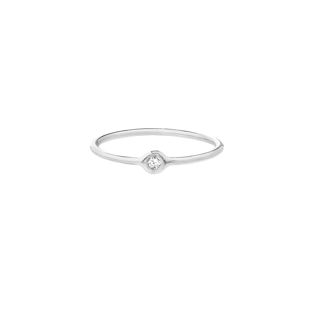 14K Gold Solo Round Bezel Diamond Band