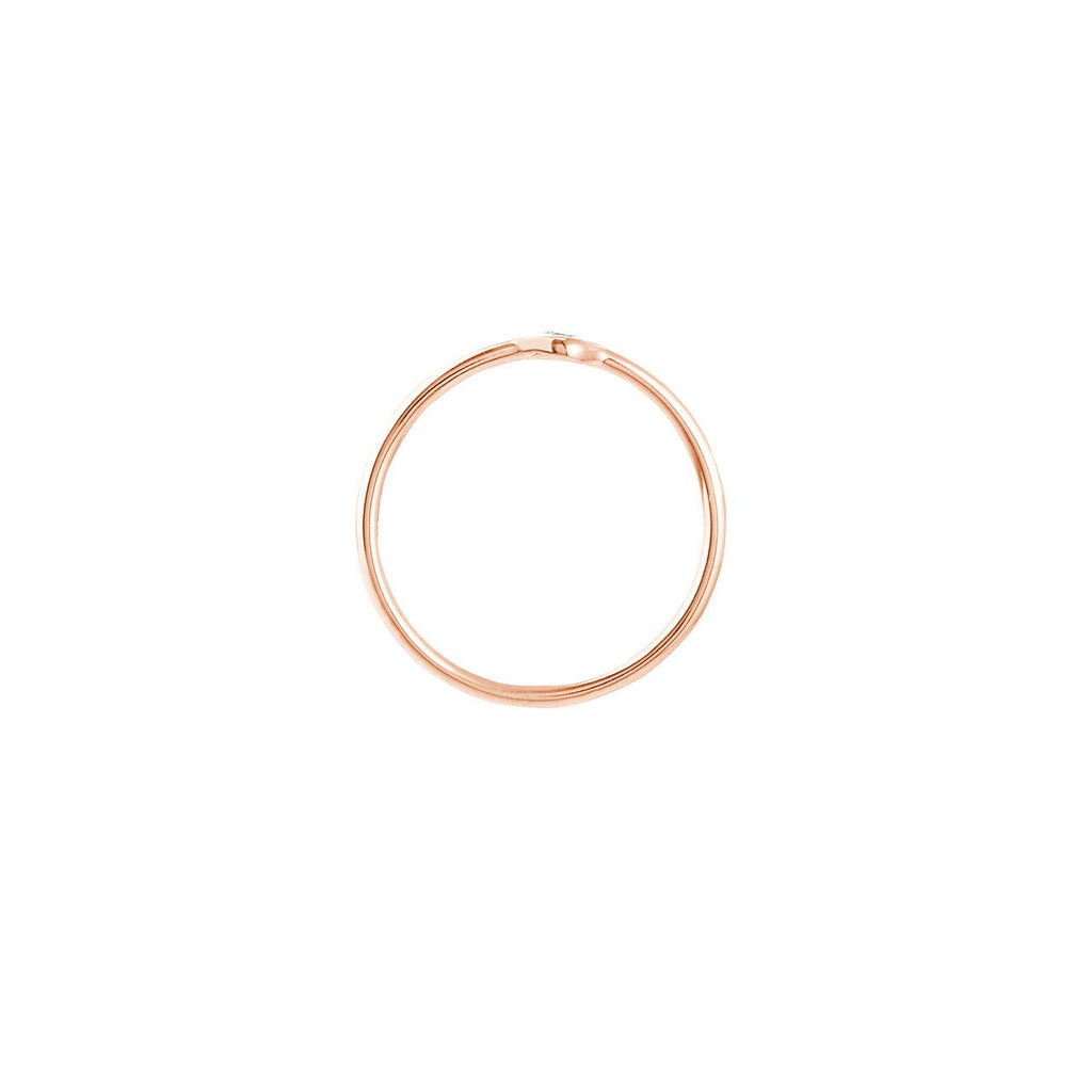 14K Gold Solo Round Bezel Diamond Band